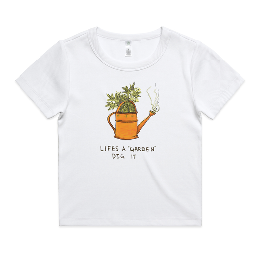 FLOWER POT RIBBED BABY TEE