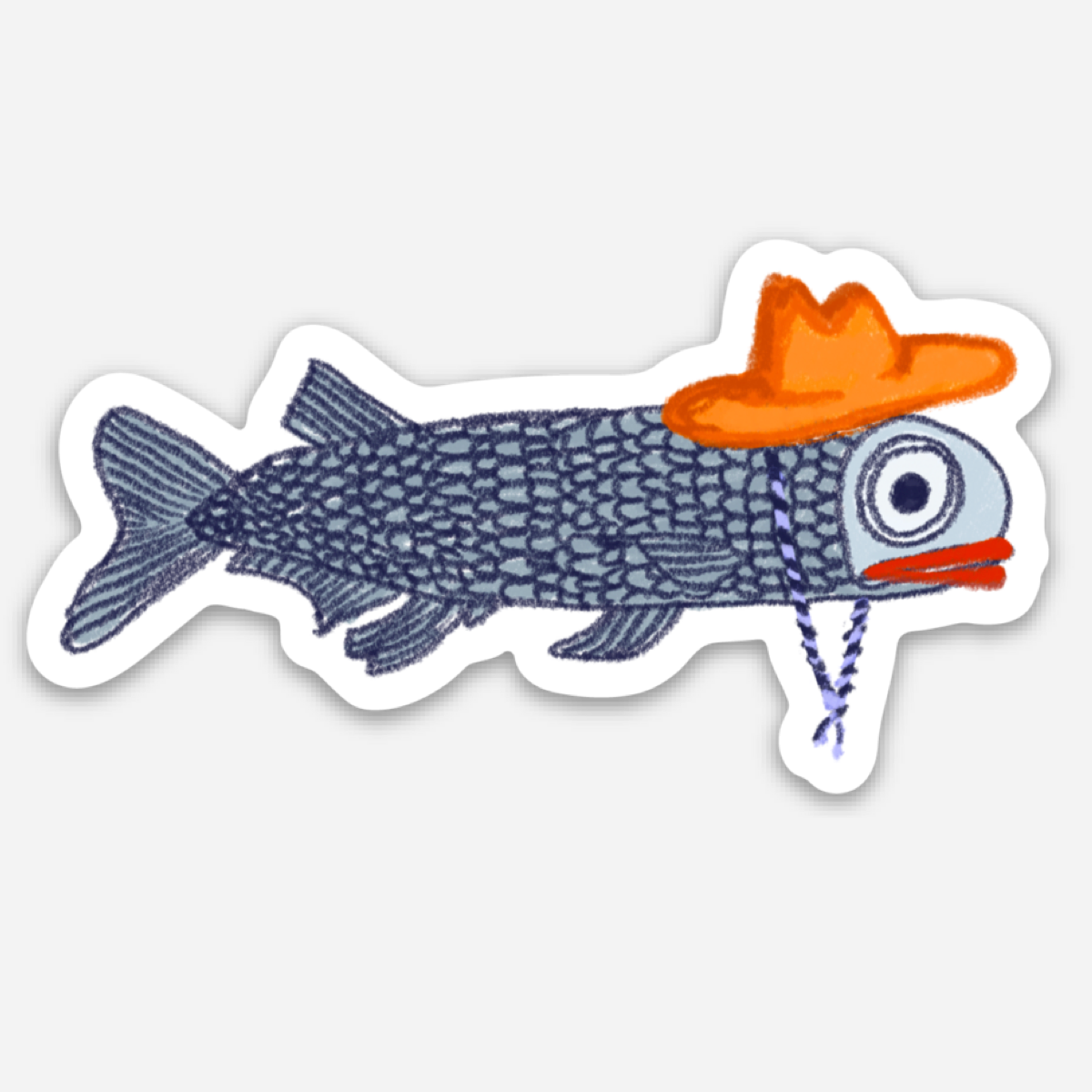 Ghost Cowboy Fish Sticker